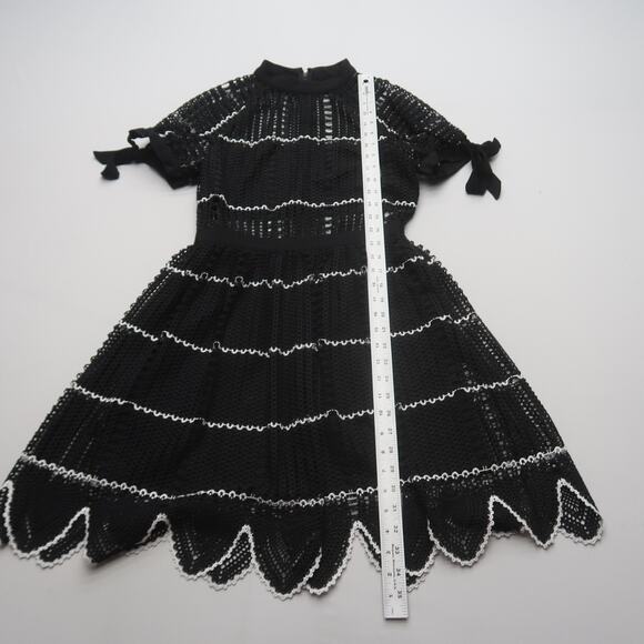 Self Portrait Scallop Hem Crochet Mini Dress US 4 - Picture 8 of 10